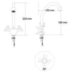 Смеситель для мойки RJ Breeze RBZ017-8 (Chrome) Thumb