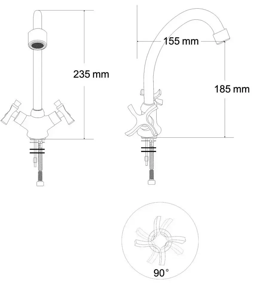 Смеситель для мойки RJ Breeze RBZ017-8 (Chrome) - 3