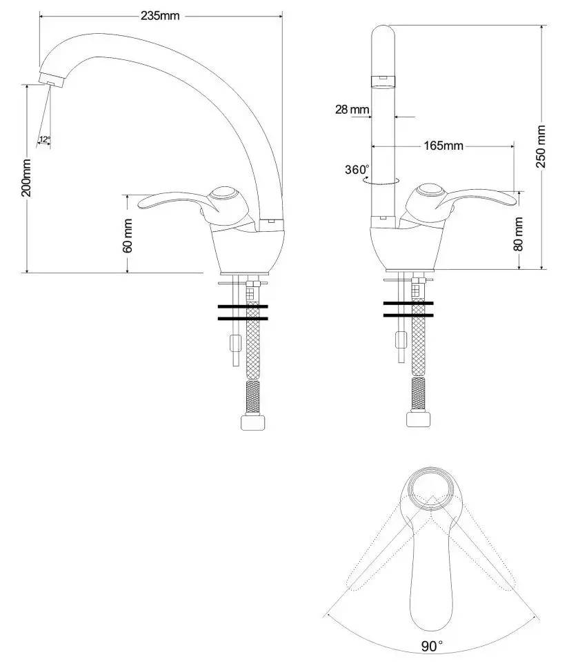 Смеситель для мойки RJ Fortuna RBZ018-8 (Chrome) - 3