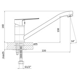 Смеситель для мойки RJ Lotus RBZZ002-6 (Chrome) Thumb