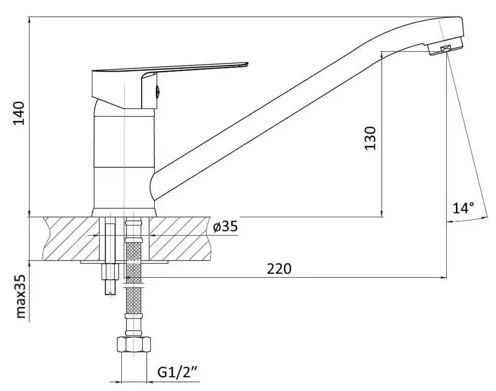 Смеситель для мойки RJ Lotus RBZZ002-6 (Chrome) - 3