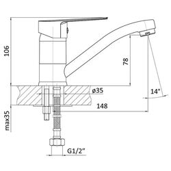 Смеситель для мойки RJ Lotus RBZZ002-6K (Chrome) Thumb