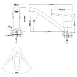 Смеситель для мойки RJ Narciz RBZ100-6 (Chrome) Thumb