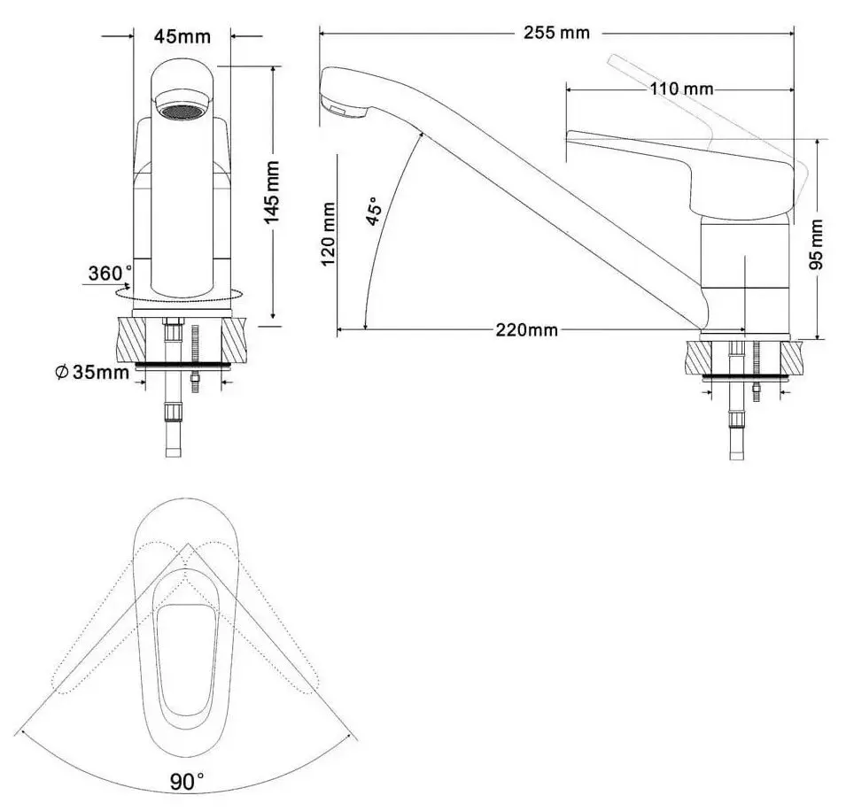 Смеситель для мойки RJ Narciz RBZ100-6 (Chrome) - 3
