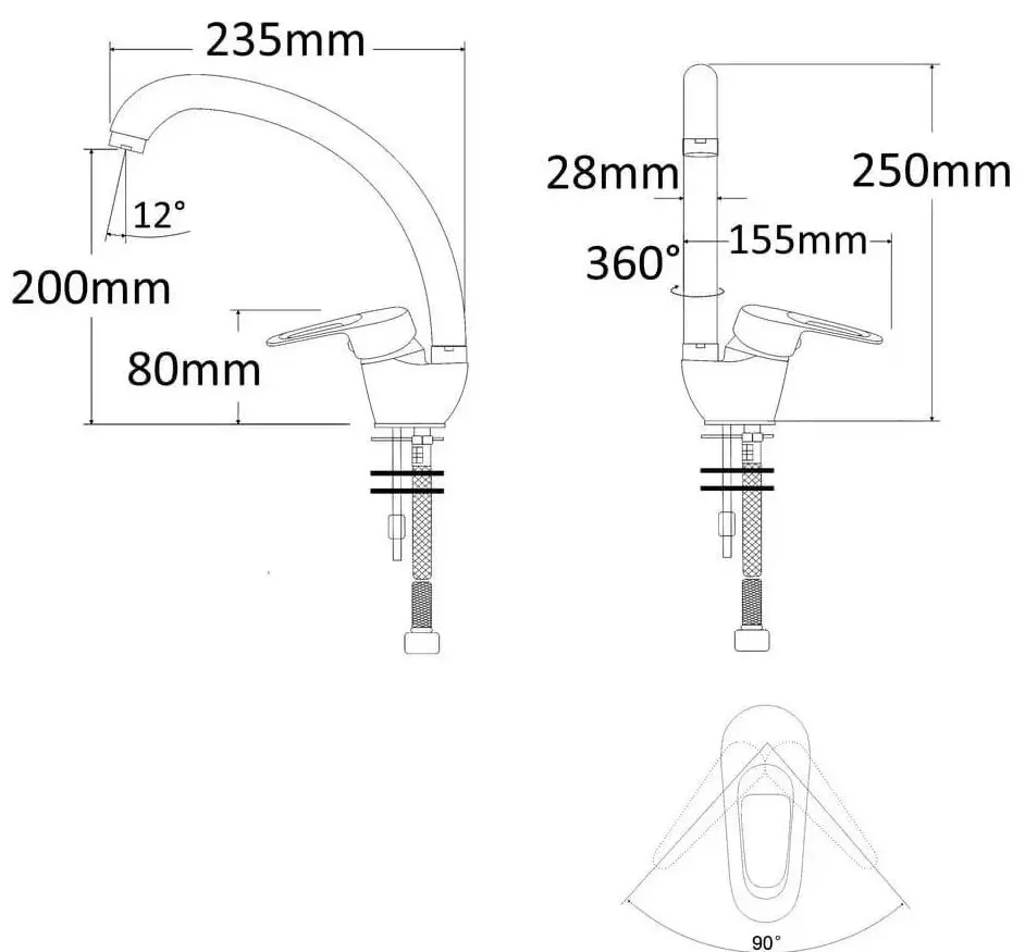 Смеситель для мойки RJ Narciz RBZ100-8 (Chrome) - 3