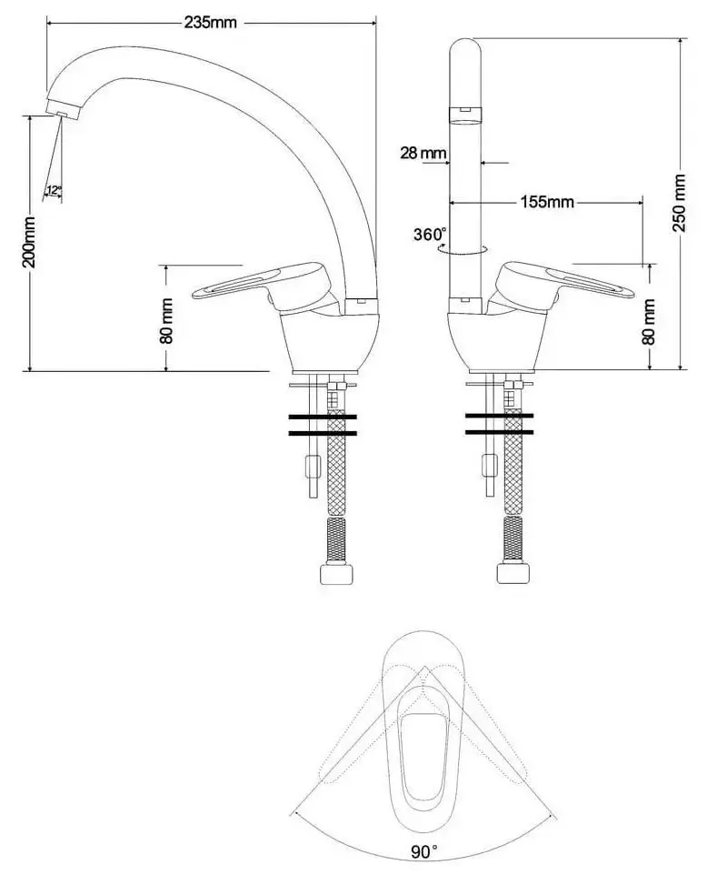 Смеситель для мойки RJ Narciz RBZ100-8N (Chrome) - 3