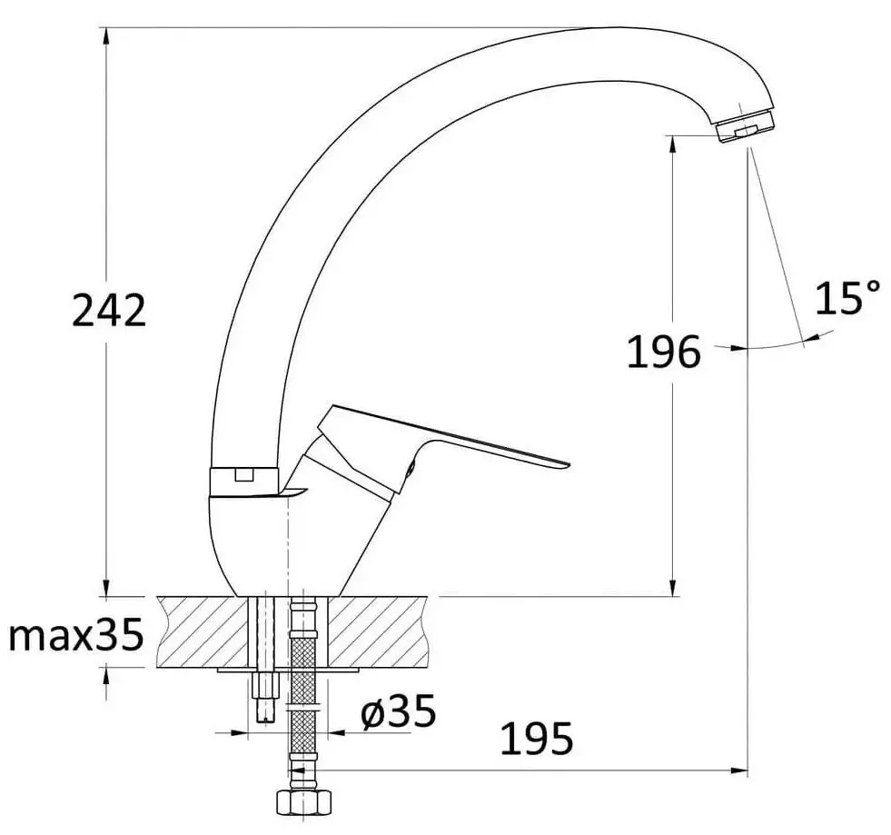 Смеситель для мойки RJ Rush RBZ021-8 (Chrome) - 3