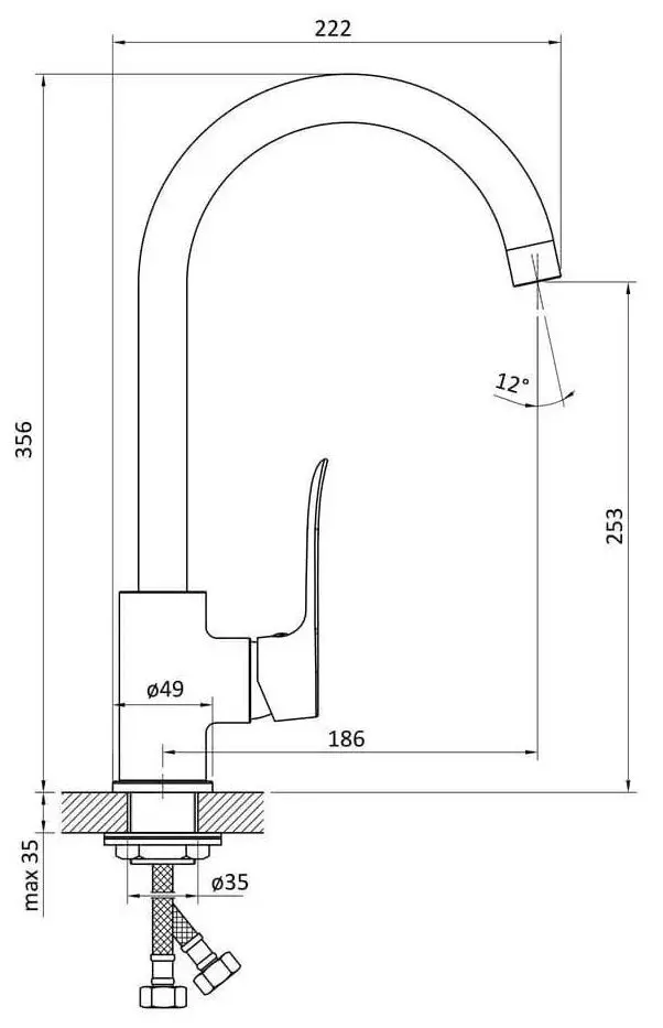 Смеситель для мойки RJ Slip RBZ090-8M (Chrome) - 3