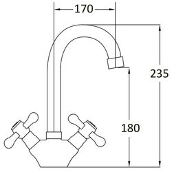 Смеситель для мойки RJ Vodoley RBM844-8BR (Chrome) Thumb