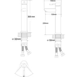 Смеситель для умывальника RJ Bird RBSS202-1B (Stainless Steel) Thumb