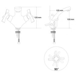 Baterie pentru lavoar RJ Breeze RBZ017-1 (Chrome) Thumb