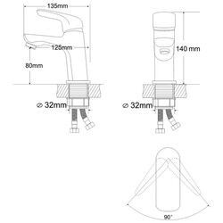 Смеситель для умывальника RJ Flora RBZ072-1 (Chrome) Thumb