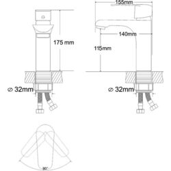 Смеситель для умывальника RJ Fly RBZ084-1 (Chrome) Thumb