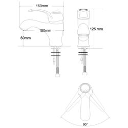 Смеситель для умывальника RJ Fortuna RBZ018-1 (Chrome) Thumb