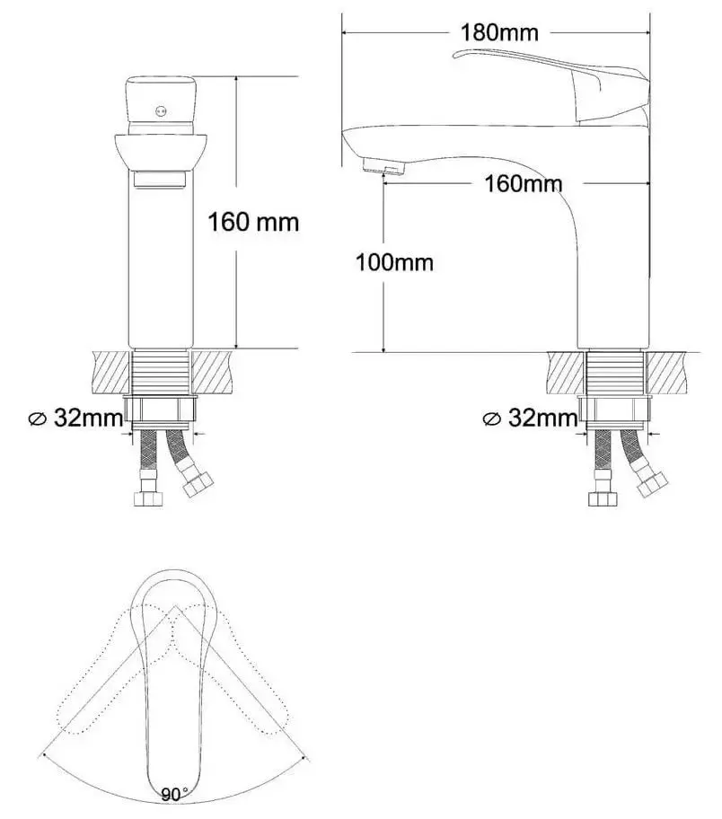 Baterie pentru lavoar RJ Jet RBZ071-1 (Chrome) - 3