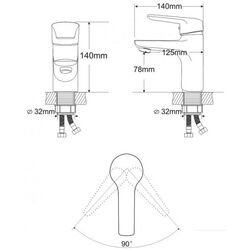 Baterie pentru lavoar RJ Keel RBZ083-1 (Chrome) Thumb