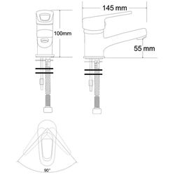 Baterie pentru lavoar RJ Narciz RBZ100-1 (Chrome) Thumb