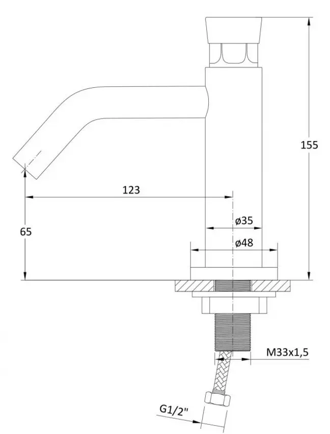 Смеситель для умывальника RJ Push RBZ133-1 (Chrome) - 2