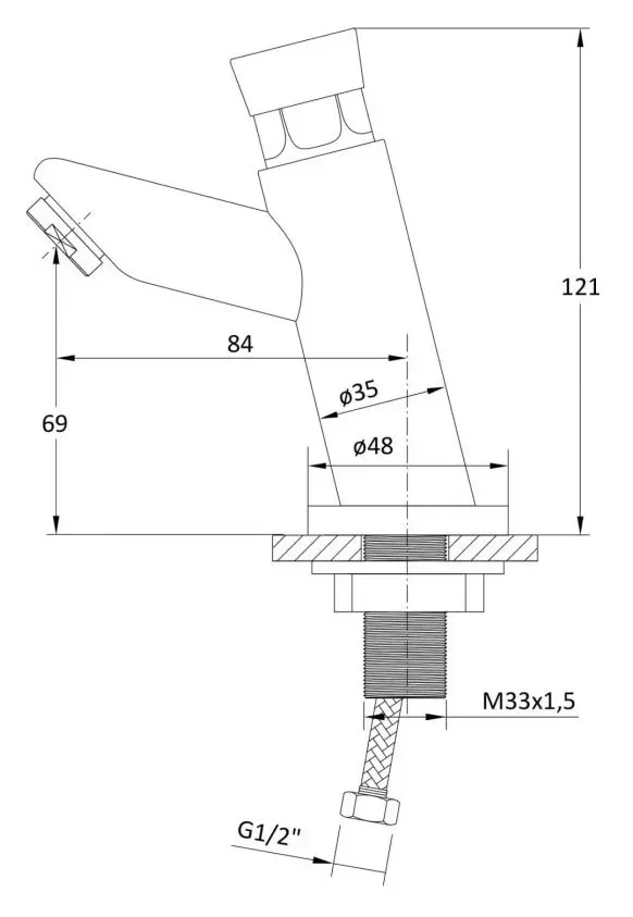 Смеситель для умывальника RJ Push RBZ233-1 (Chrome) - 2