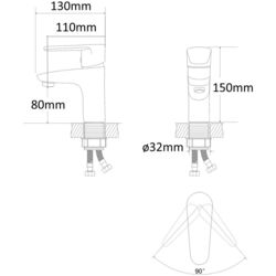 Смеситель для умывальника RJ Raft RBZ075-1 (Chrome) Thumb