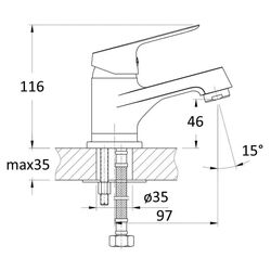 Смеситель для умывальника RJ Rush RBZ021-1 (Chrome) Thumb