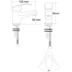 Смеситель для умывальника RJ Soft RBZZ001-1 (Chrome) Thumb
