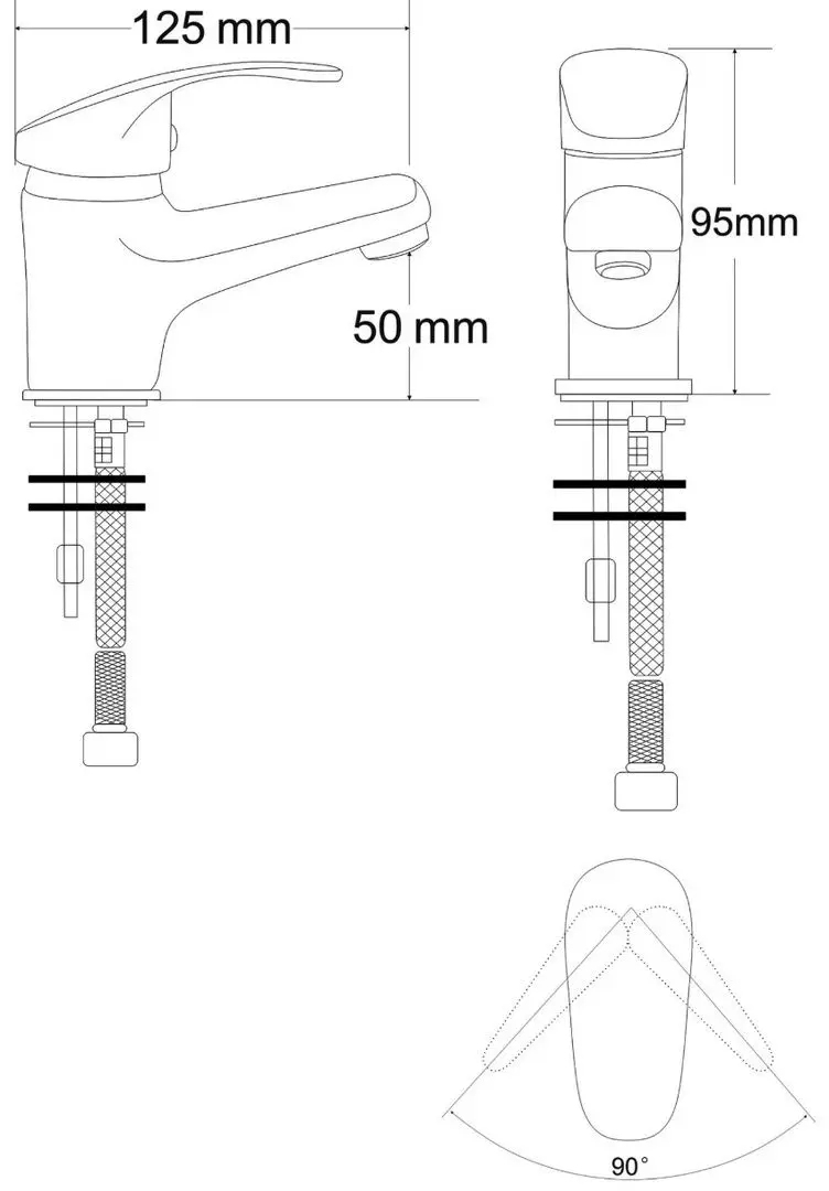 Смеситель для умывальника RJ Soft RBZZ001-1 (Chrome) - 3