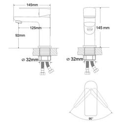 Смеситель для умывальника RJ Stern RBZZ004-1 (Chrome) Thumb