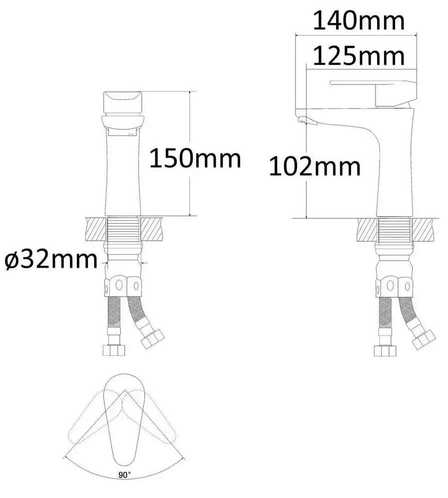 Baterie pentru lavoar RJ Tap RBSS200-1 (Inox) - 3