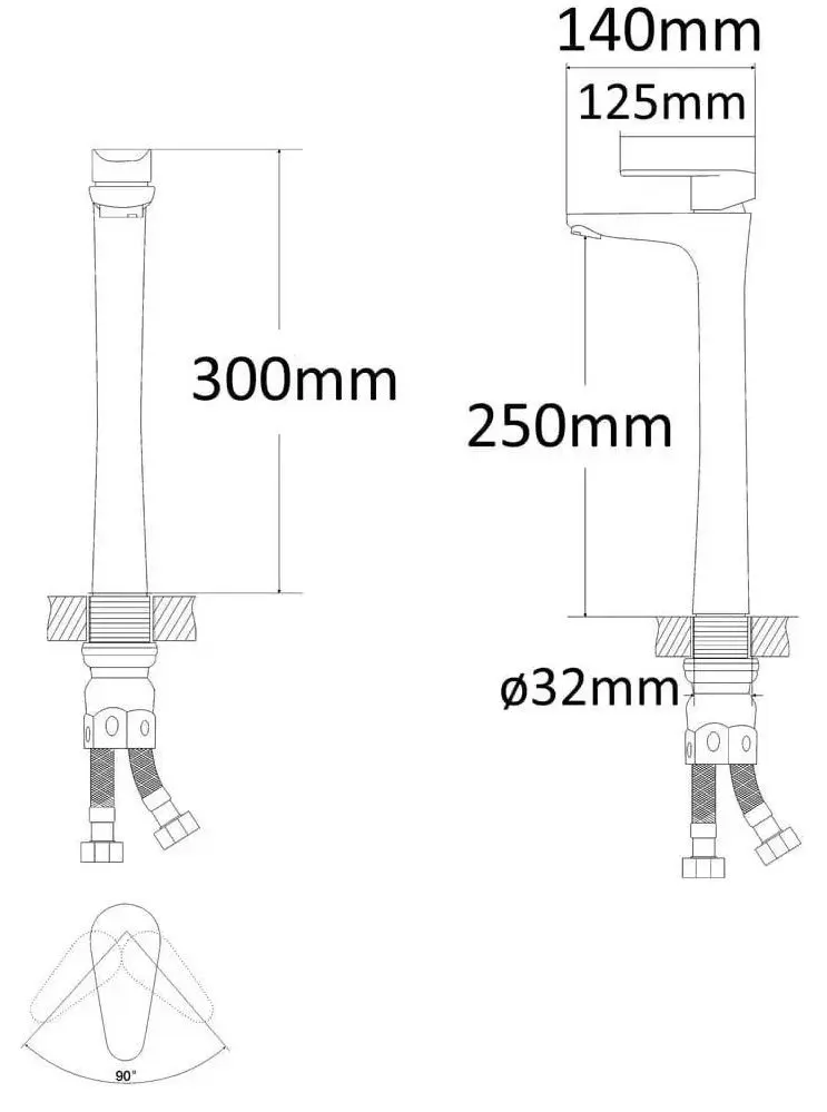 Baterie pentru lavoar RJ Tap RBSS200-1B (Inox) - 3