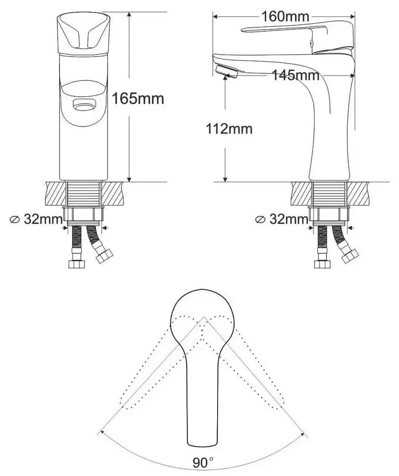 Смеситель для умывальника RJ Tulip RBZ081-1 (Chrome)