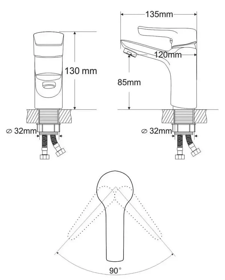Смеситель для умывальника RJ Velum RBZ082-1 (Chrome)