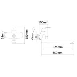 Смеситель для ванны и душа RJ Baron RBZ014-9B (Chrome) Thumb