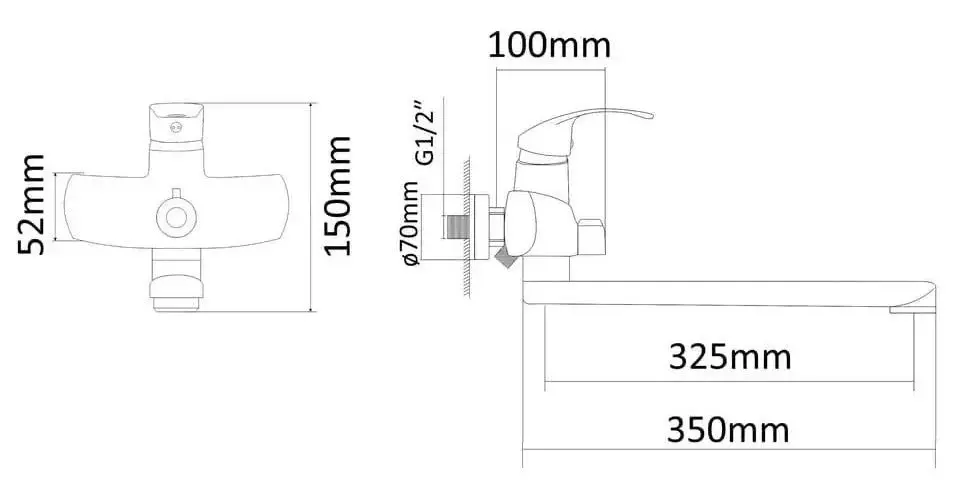 Смеситель для ванны и душа RJ Baron RBZ014-9B (Chrome) - 3