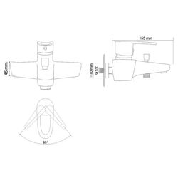 Смеситель для ванны и душа RJ Boss RBZ077-3 (Chrome) Thumb