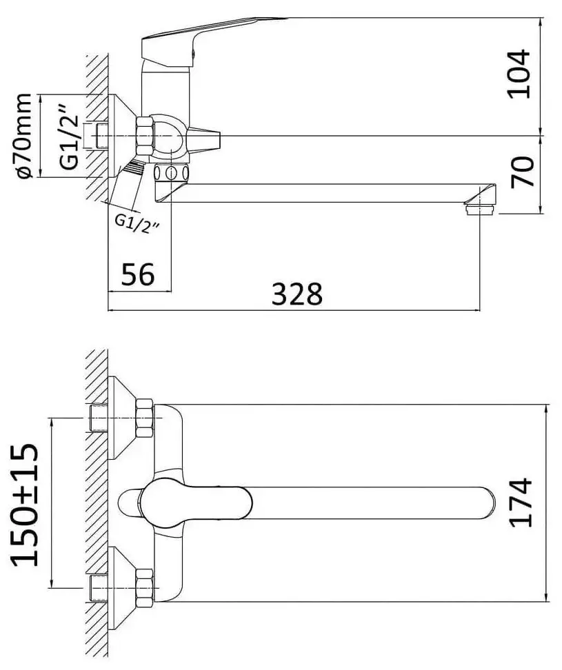 Смеситель для ванны и душа RJ First RBZ020-9B (Chrome) - 3