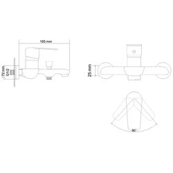 Смеситель для ванны и душа RJ Fly RBZ084-3 (Chrome) Thumb