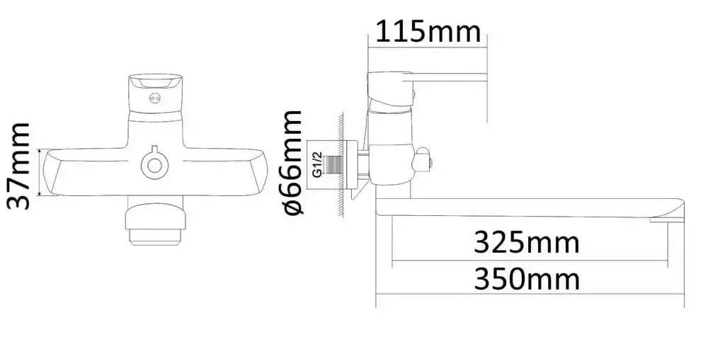 Смеситель для ванны и душа RJ Kink RBZZ003-9B (Chrome) - 3