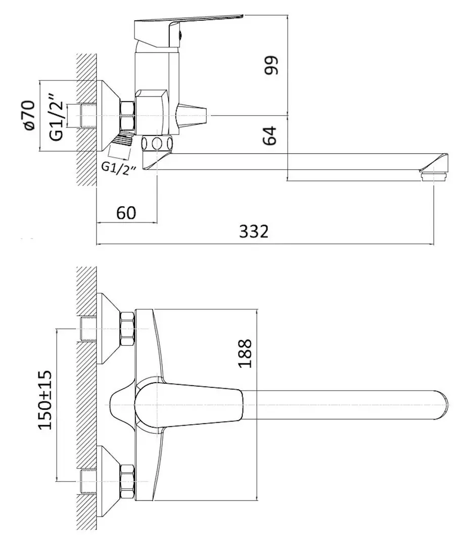 Baterie pentru cada si dus RJ Lotus RBZZ002-9B (Chrome) - 3
