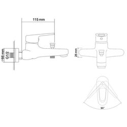 Смеситель для ванны и душа RJ Narciz RBZ100-3 (Chrome) Thumb