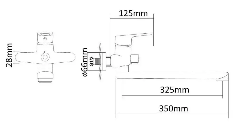 Смеситель для ванны и душа RJ Narciz RBZ100-9B (Chrome) - 3