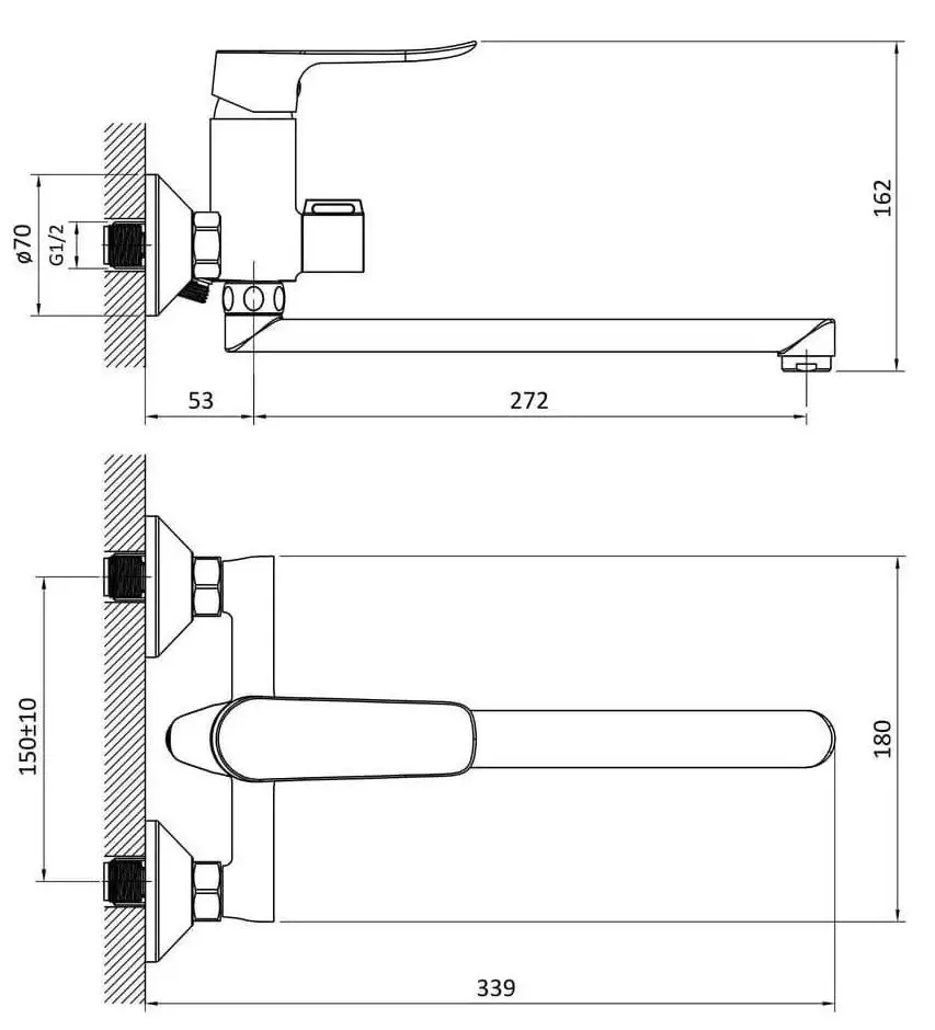 Смеситель для ванны и душа RJ Slip RBZ090-9B (Chrome) - 4