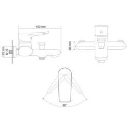 Смеситель для ванны и душа RJ Velum RBZ082-3 (Chrome) Thumb