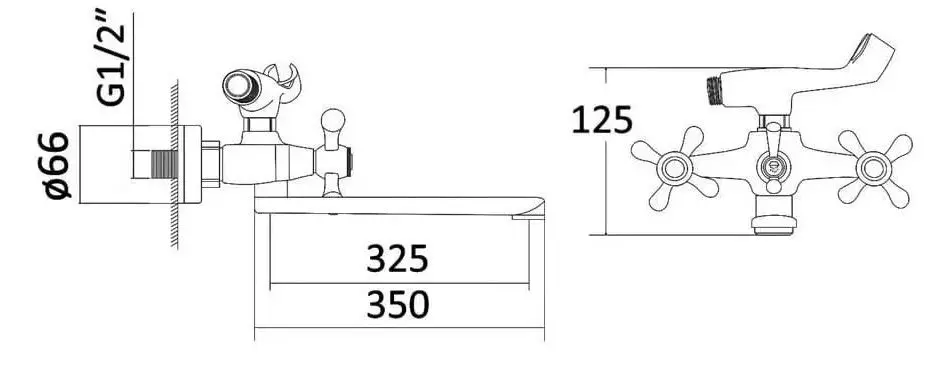 Смеситель для ванны и душа RJ Vodoley RBM844-3 (Chrome) - 3