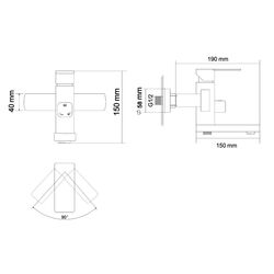 Смеситель для ванны RJ Cube S RBSS201-9B (Stainless Steel) Thumb