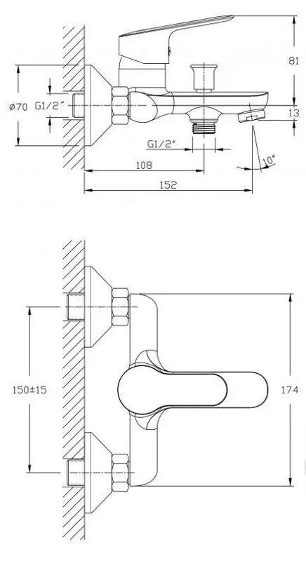 Смеситель для ванны RJ First RBZ020-3 (Chrome) - 3