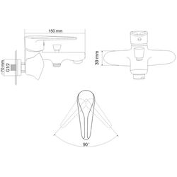 Смеситель для ванны RJ Luck RBZ080-3 (Chrome) Thumb