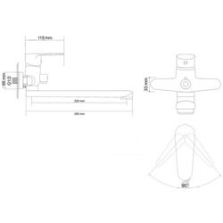 Смеситель для ванны RJ Raft RBZ075-9B (Chrome) Thumb