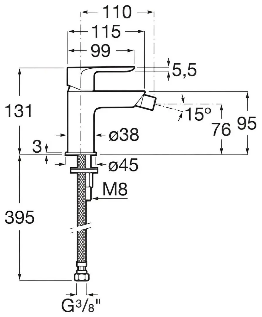 Baterie pentru bideu Roca Cala A5A626EB00 (White) - 3