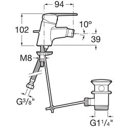 Baterie pentru bideu Roca Victoria A5A6025C00 (Chrome) Thumb